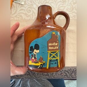 Hootin' Holler Brown Jug with Cartoon Design